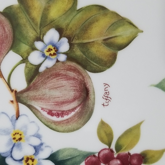 Tiffany Brunelli 8 1/4" Plate Lattice Cut Edge Flower Fig Design Made In Italy - Picture 4 of 13